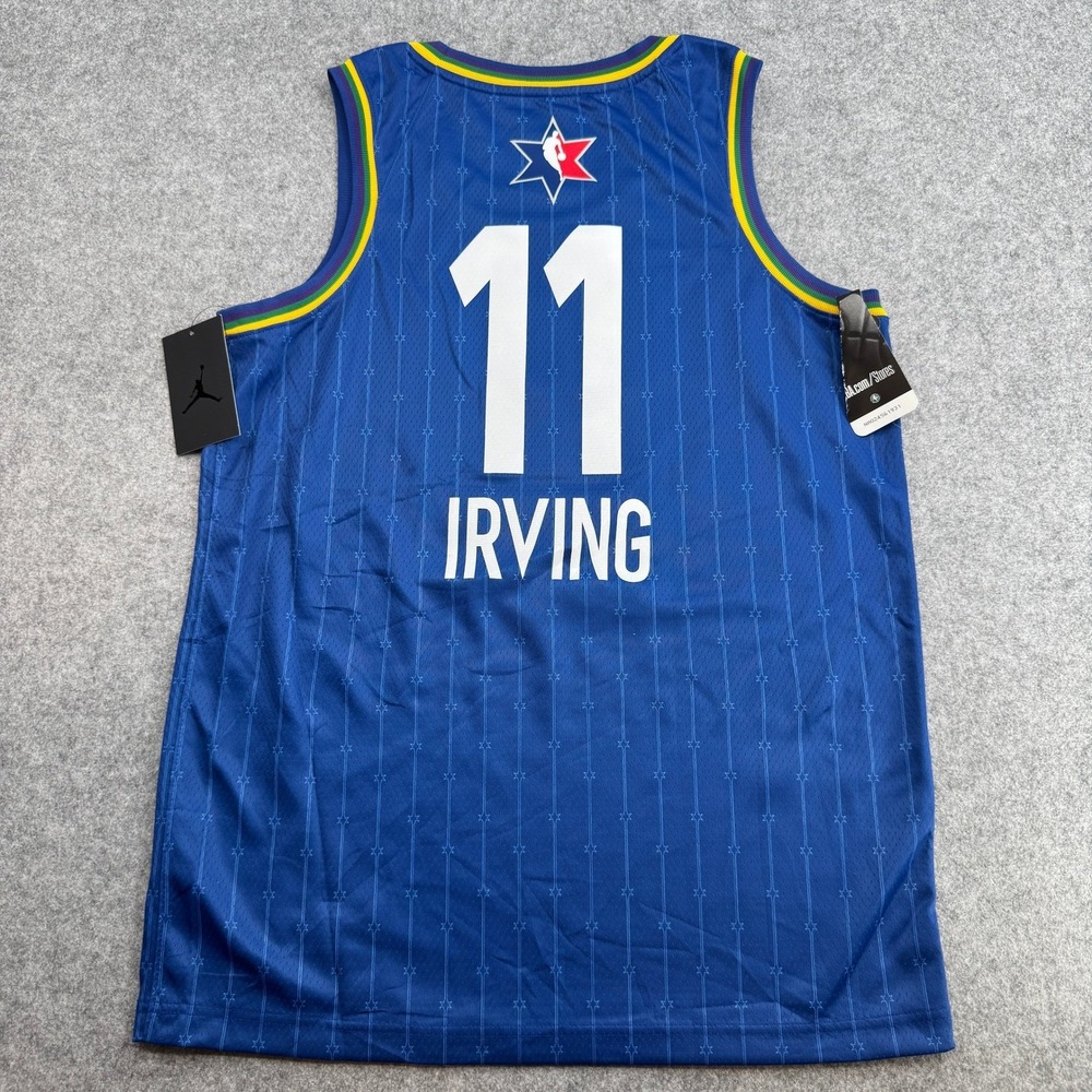 NBA All-Star Jordan Swingman Jersey Mens 44 M Blue NBA Kyrie Irving NEW